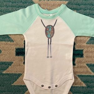 Western Turquoise Bolo Long Sleeve Onesie